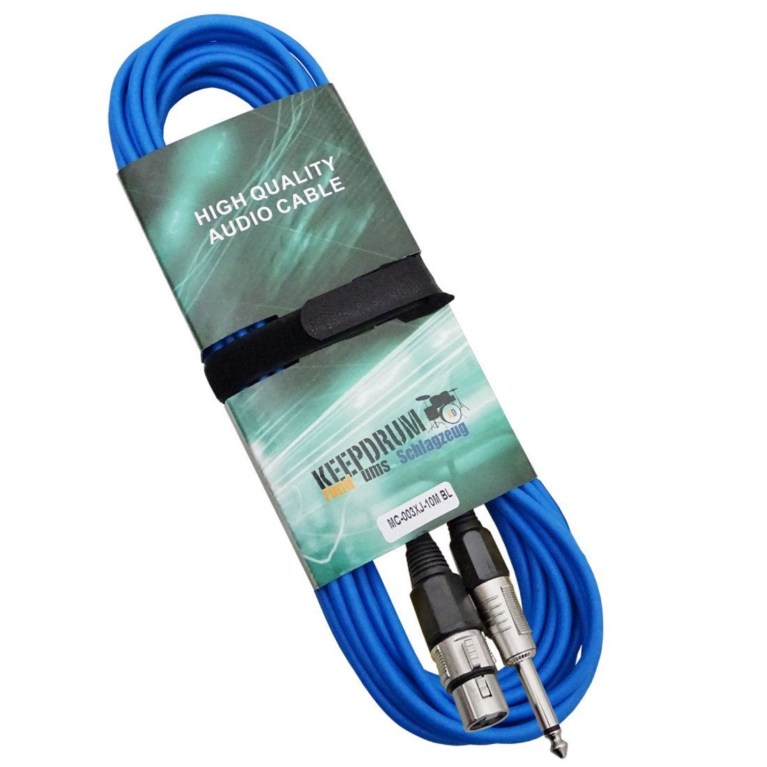 keepdrum keepdrum MC003XJ 10m Mikrofonkabel Blau Klinke-XLR Audio-Kabel, (1000 cm), Klinke-XLR-Kabel Blau 10 m