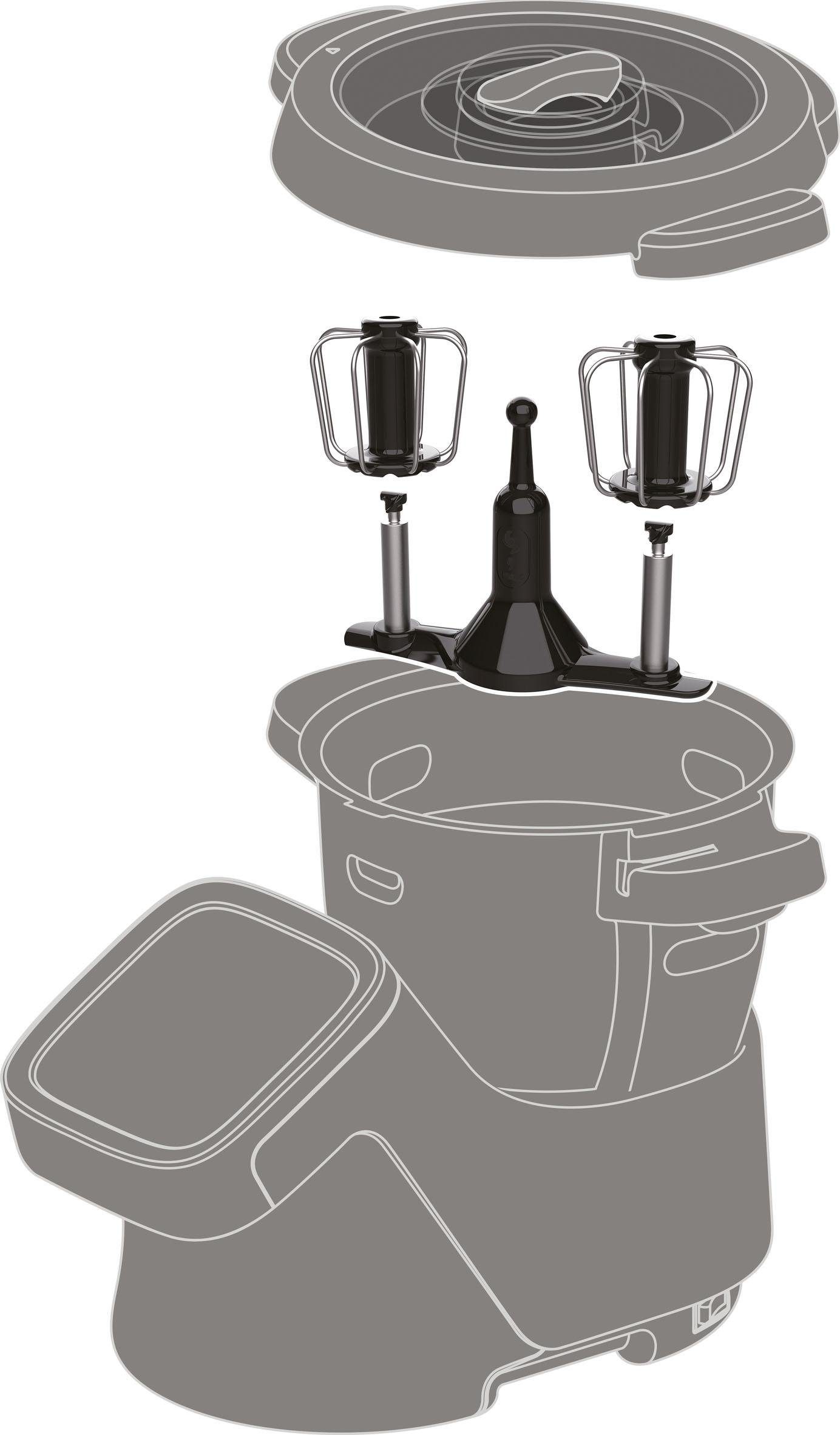 Krups Rührelement-Set Krups Prep&Cook Zubehör Set, Zubehör für für Prep&Cook Küchenmaschine, doppelt rotierender Schneebesen, hitzeresistente Matte
