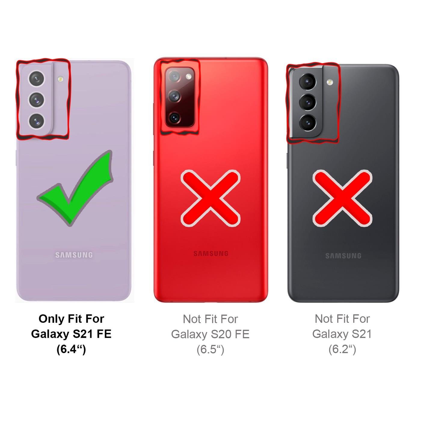 CoolGadget Handyhülle Handy Schutzhülle für Samsung Galaxy S21 FE matt schwarz 6,4 Zoll, Silikon TPU Hülle Schutz Tasche Cover schlicht Slim Case