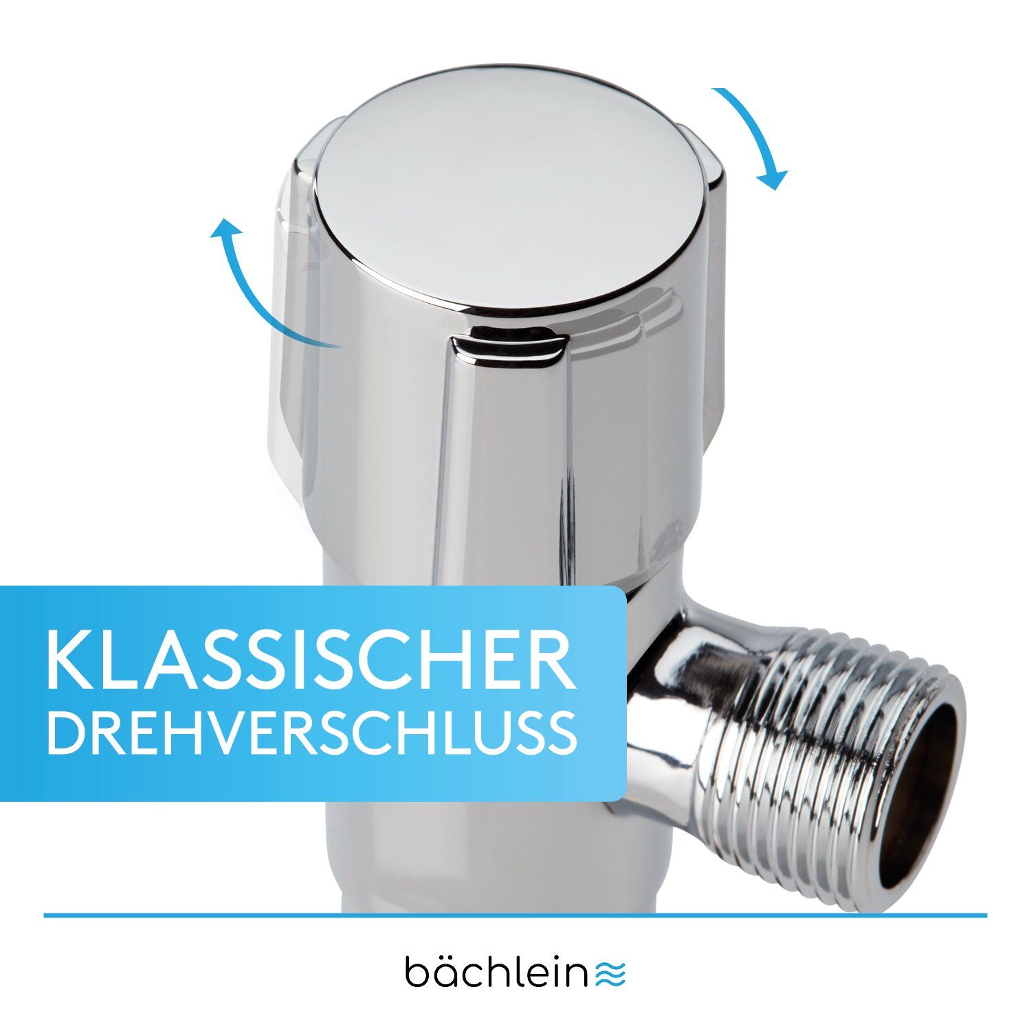 Bächlein Eckventil 2er-Set mit Schraub- oder Schnellverschluss - selbstdichtend, (2-er Set), Für Heiß- und Kaltwasser geeignet