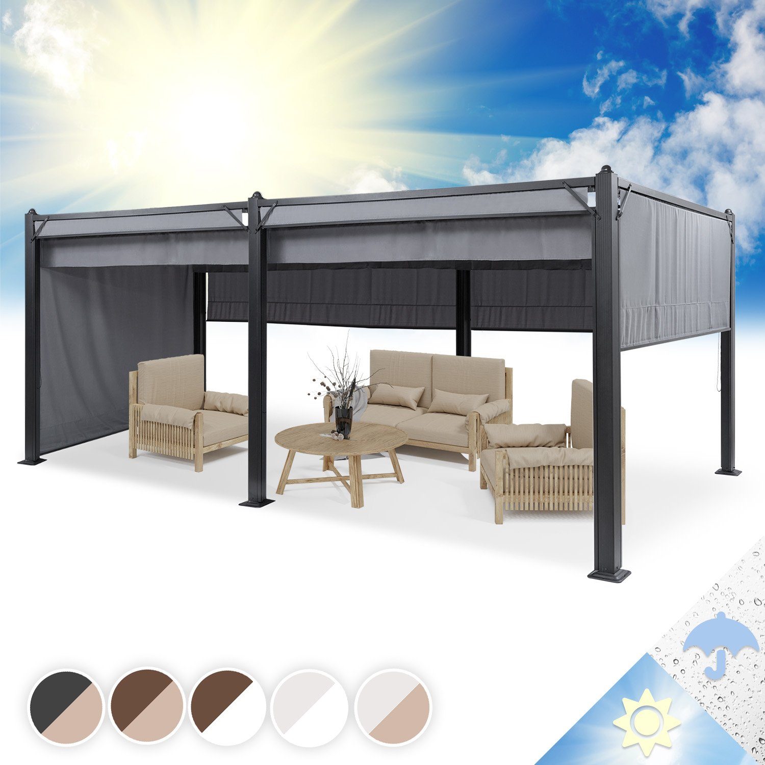 blumfeldt Pavillon »Pantheon Cortina Pavillon mit Dach 3x6m 4