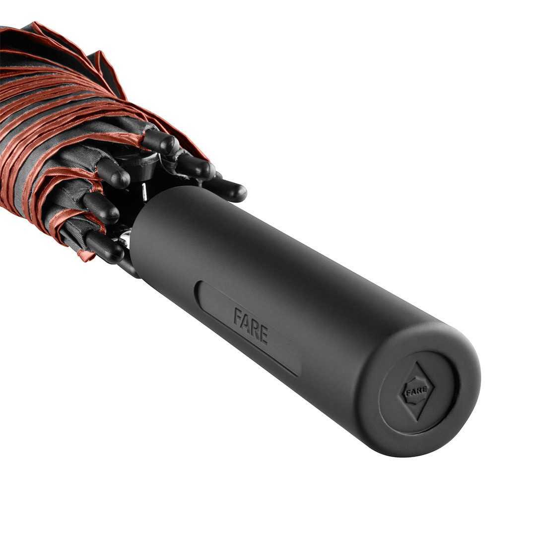 FARE Stockregenschirm Doubleface, Auf-Automatik, Zweifarbiger Bezug, Windproof-System, Fiberglasschienen, Rundhakengriff, 105 cm, 450 g