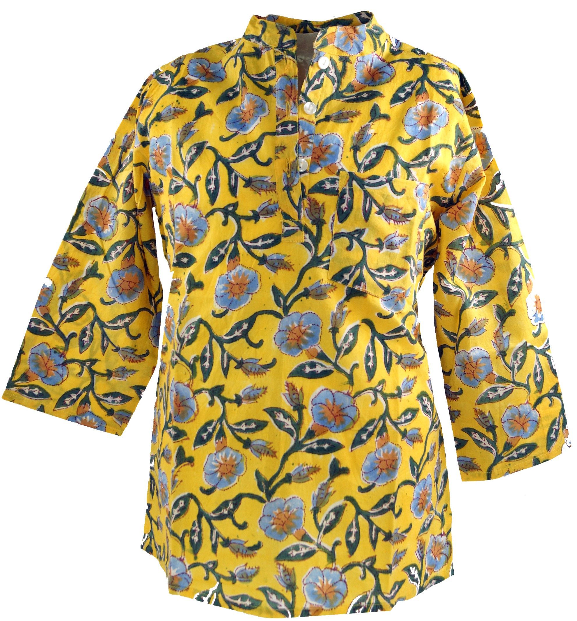 Guru-Shop T-Shirt Indische Mädchen Tunika, Kindertunika - gelb