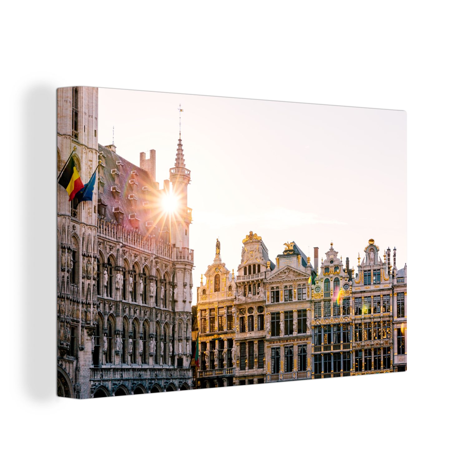 OneMillionCanvasses® Leinwandbild Großer Markt Belgien, (1 St), Wandbild Leinwandbilder, Aufhängefertig, Wanddeko, 30x20 cm