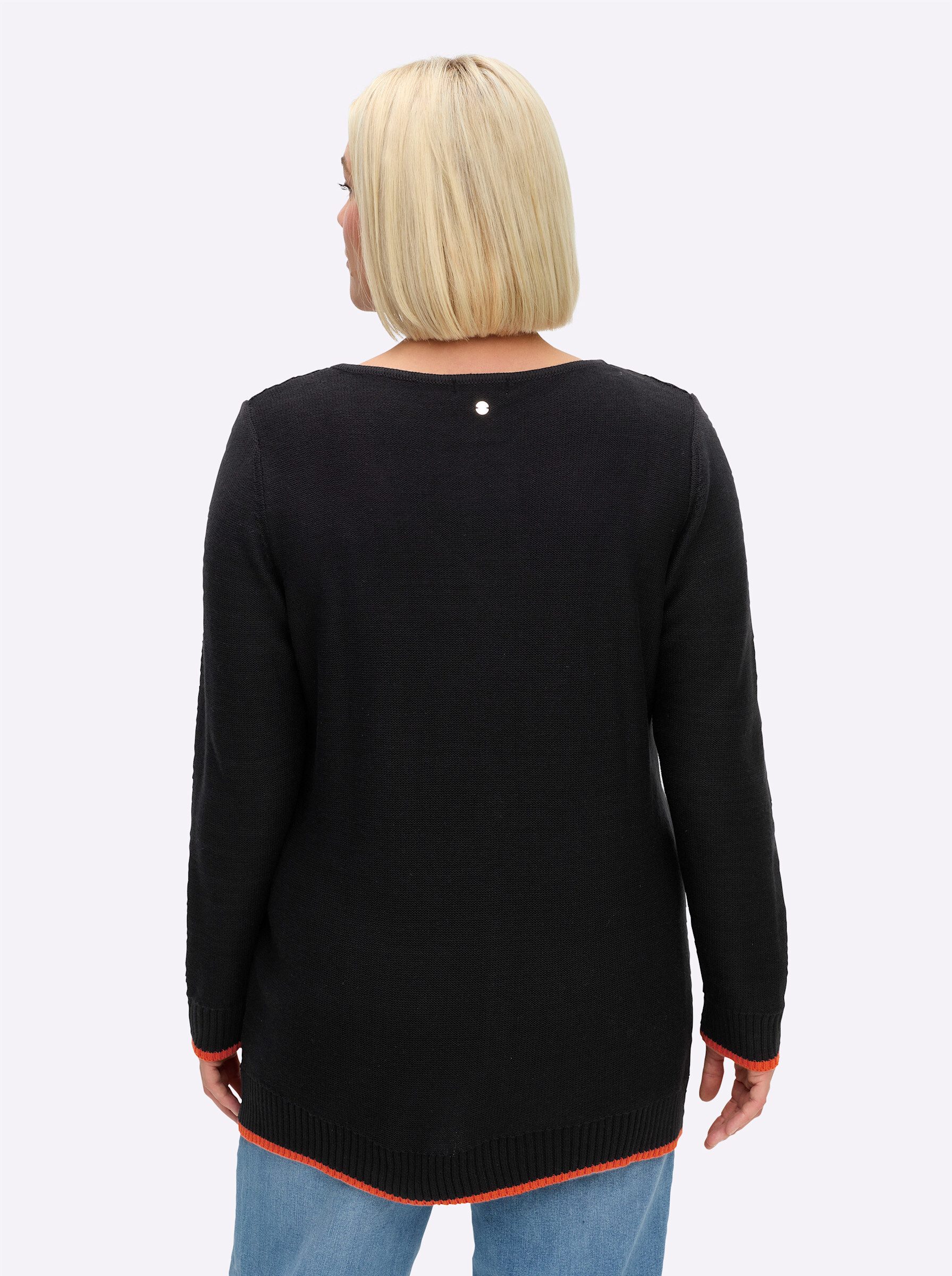 Sheego Strickpullover Pullover Langarm Links-Strick