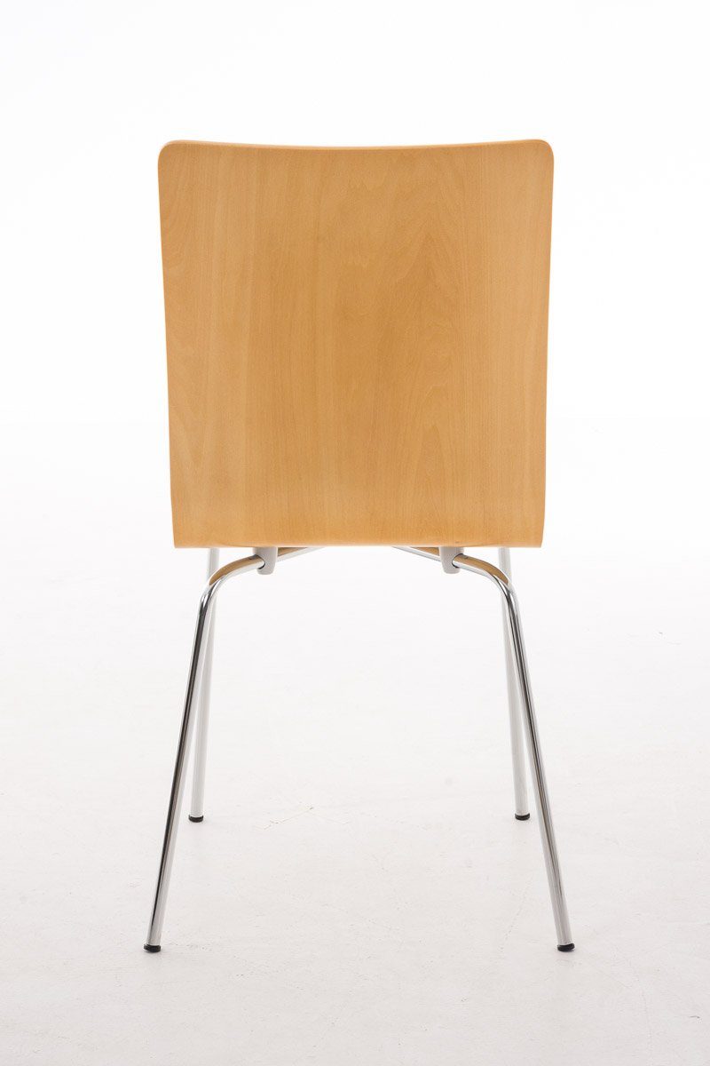 Konferenzstuhl TPFLiving mit Natura ergonomisch Besucherstuhl Metall Sitzfläche: chrom Warteraumstuhl - Peppo - Messestuhl), Gestell: (Besprechungsstuhl - Holz Sitzfläche geformter -