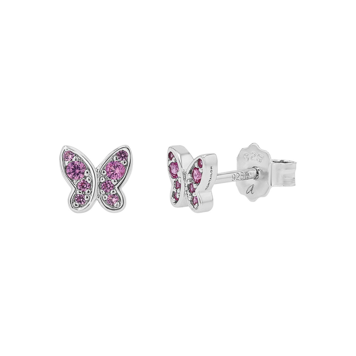 TOM TAILOR Paar Ohrstecker Schmuck Geschenk Silber 925 Schmetterling, mit Zirkonia (synth)