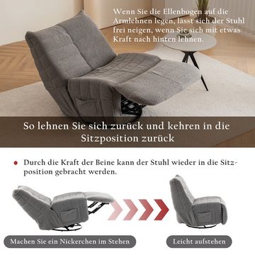 WISHDOR TV-Sessel mit Massage und Wärmefunktion (Elektrischer Massagesessel, Fernsehsessel, Drehsessel), mit 360° Drehfunktion und Timer, Fernbedienung