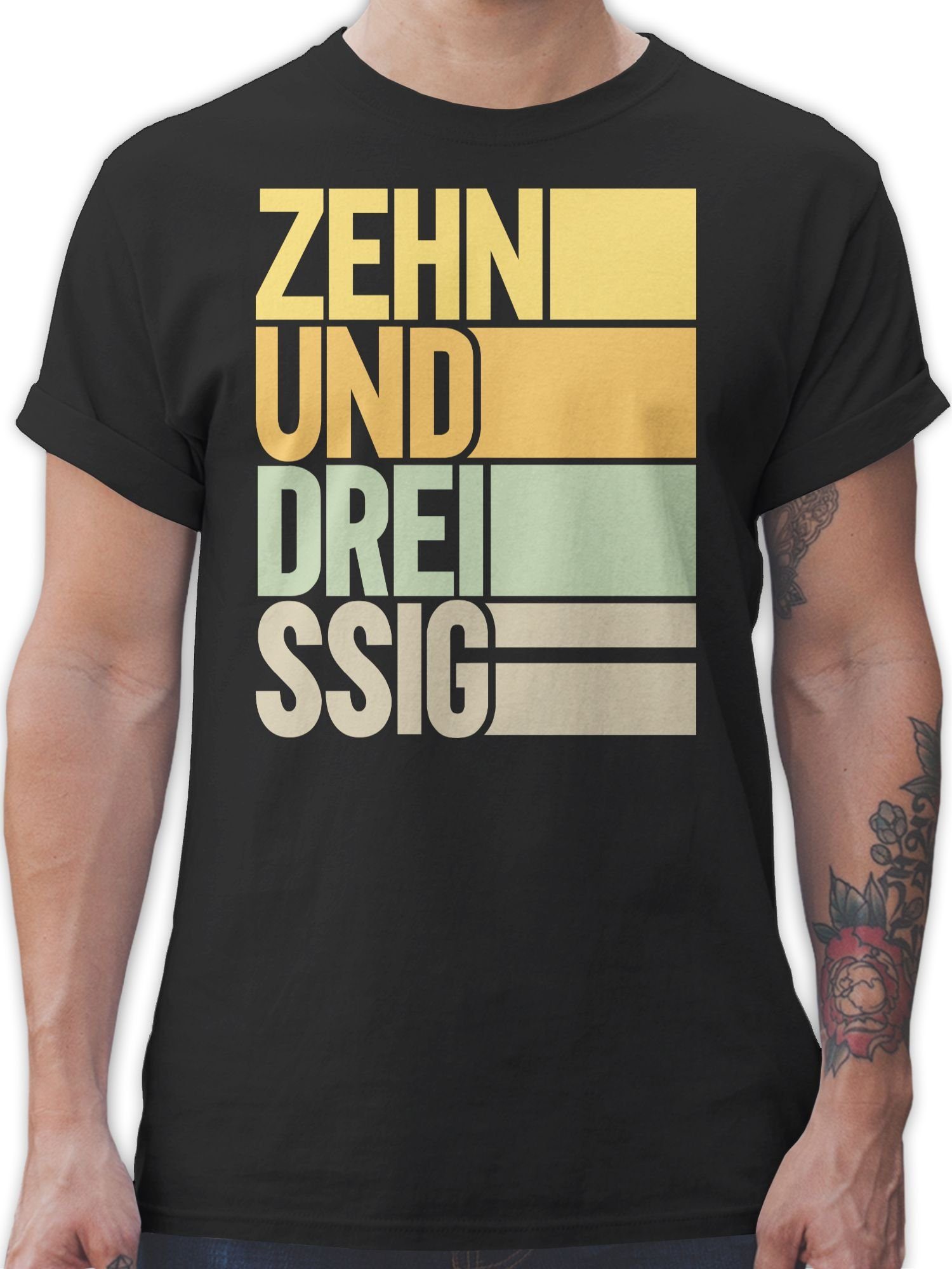 Shirtracer T-Shirt Zehnunddreissig 40. Geburtstag 03 Schwarz