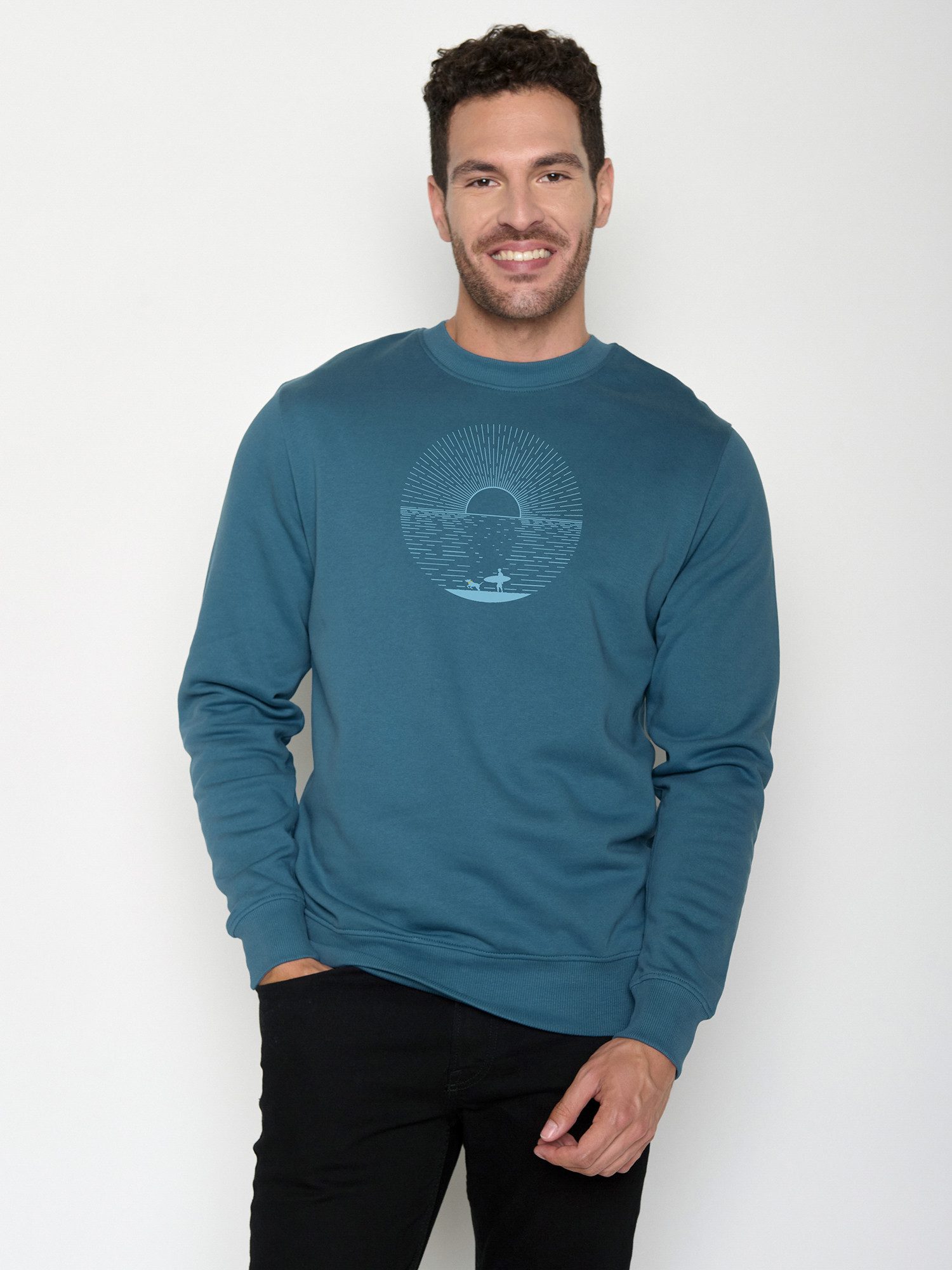 GreenBomb Sweatshirt Wild Surf Friends (1) weite Passform, Bio-Baumwolle, GOTS-zertifiziert, weicher Sweat