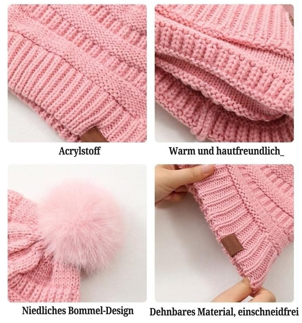 Coonoor Mütze & Schal Strickmützen-Schal-Handschuhe-Socken 4-teiliges Set Winterliches Wärmeset