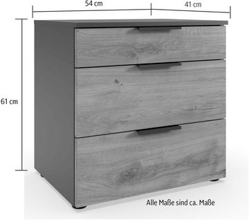 Wimex Nachtkommode Level by fresh to go, 3 Schubladen mit soft-close Funktion, 54cm breit, 61cm hoch