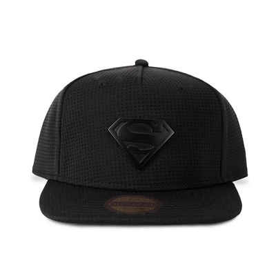 Superman Baseball Cap All Black Metal Logo