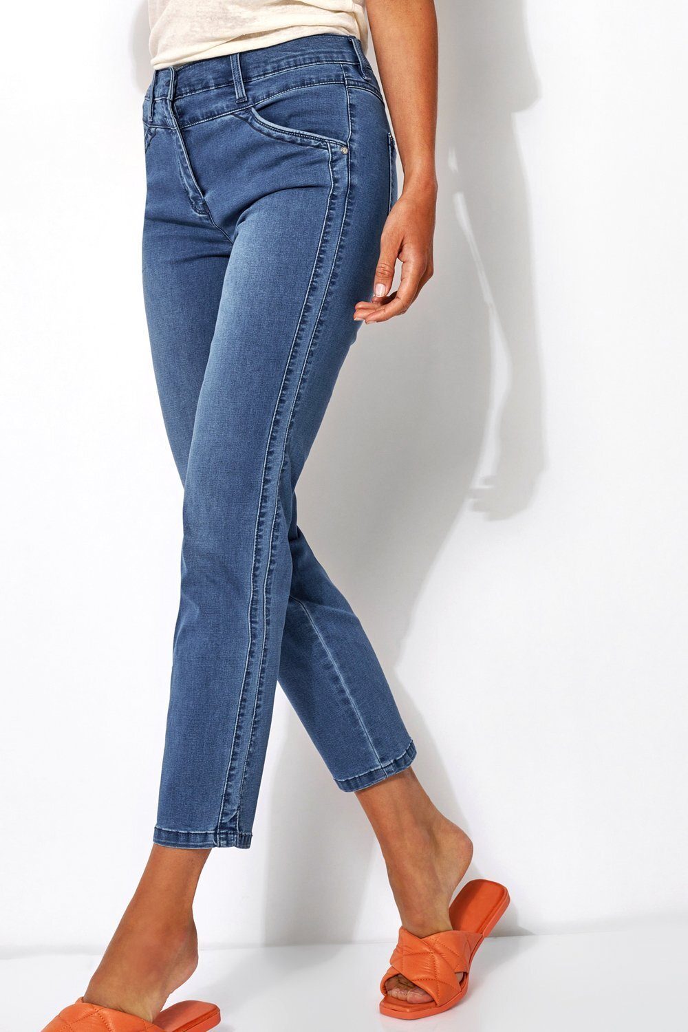 loved 542 mit 7/8-Jeans doppelten TONI mittelblau be - Seitennähten