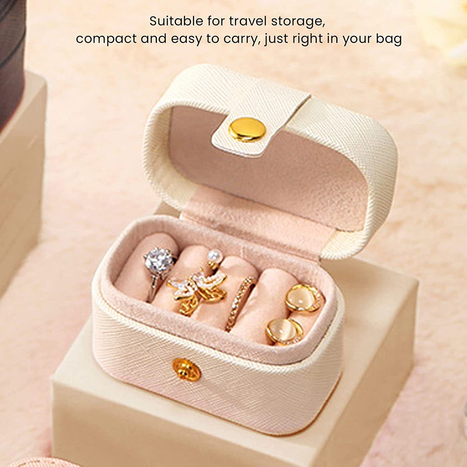 für Schmucketui Reise-Schmuckbox Mini Kleine Ringe,Armbänder Haiaveng Damen, weiß Halsketten und für Schmuckkästchen Aufbewahrungsbox