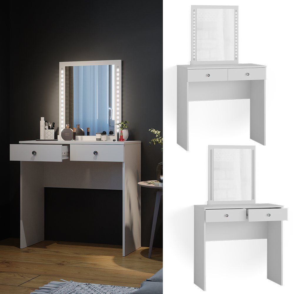 Vicco Schminktisch Elara, Grau/Eiche, 80 cm günstig online kaufen