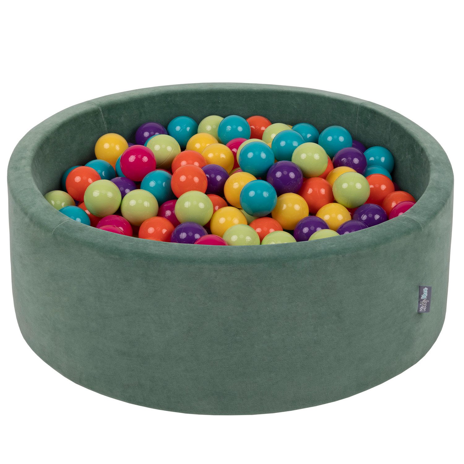 KiddyMoon Bällebad OK30V, (Bällepool mit bunten Bällen, 200-tlg., Bällepool mit bunten Bällen), Samt Bällebad Made in EU