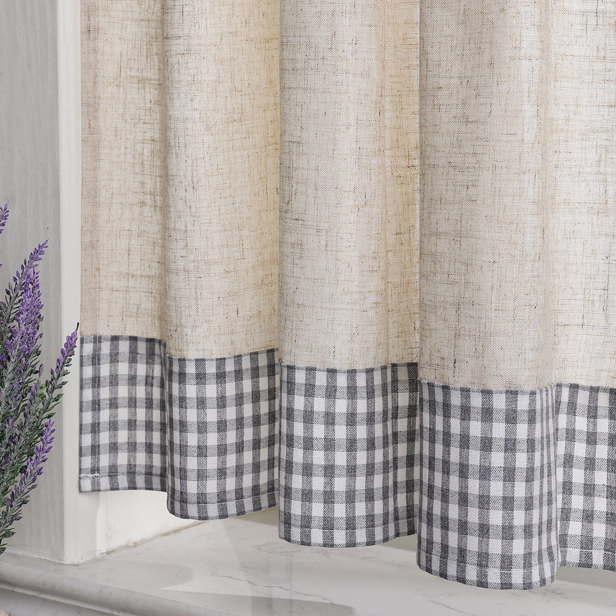 Joyswahl Scheibengardine Slike (2 St), Stangendurchzug, kariert, für Küche günstig online kaufen