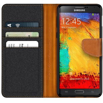 CoolGadget Handyhülle Denim Schutzhülle Flip Case für Samsung Galaxy Note 3 5,7 Zoll, Book Cover Handy Tasche Hülle für Samsung Note 3 Klapphülle