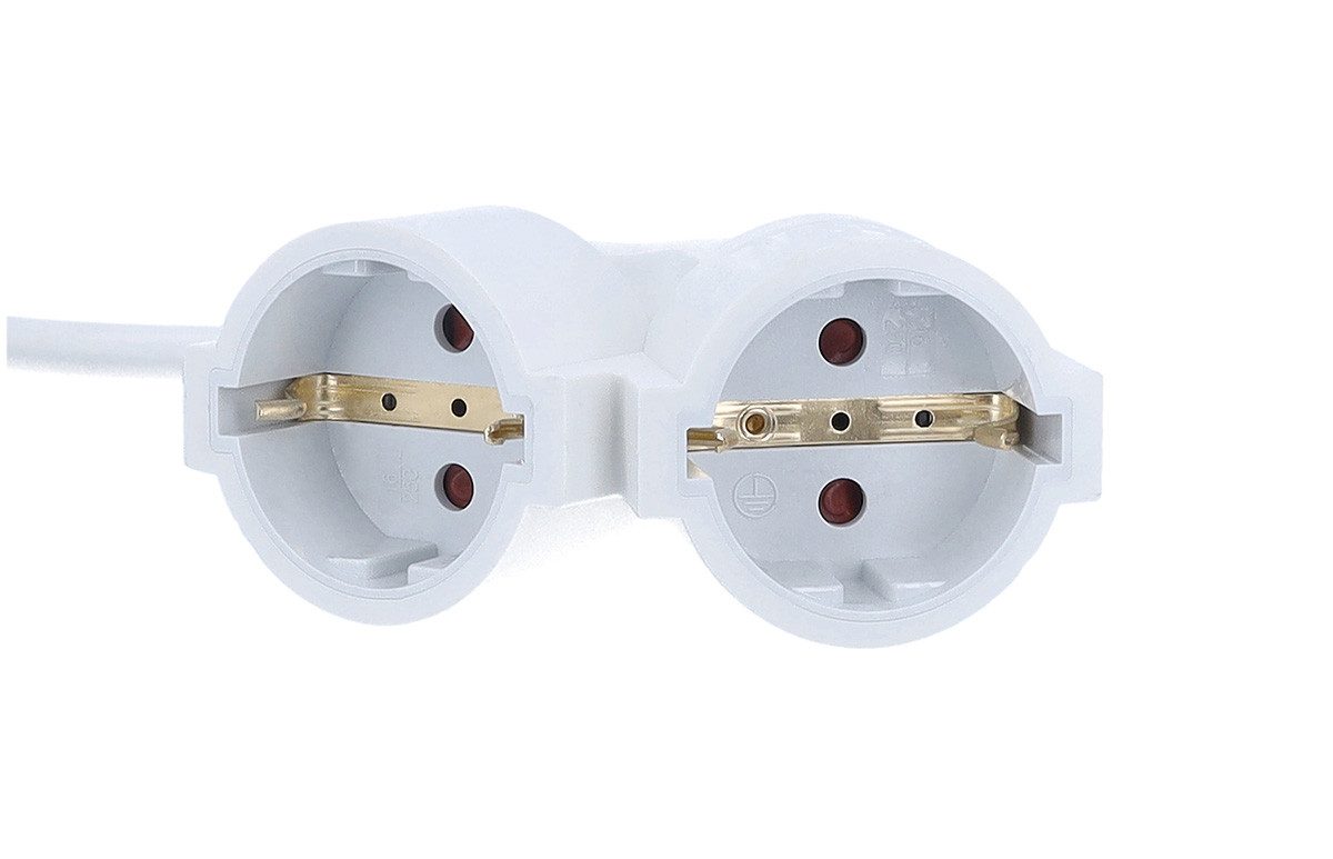 as - Schwabe 2fach PVC Verlängerungskabel Verlängerungskabel, Flachstecker, Typ F (Schuko), 2x Typ F (Schuko) (300 cm)