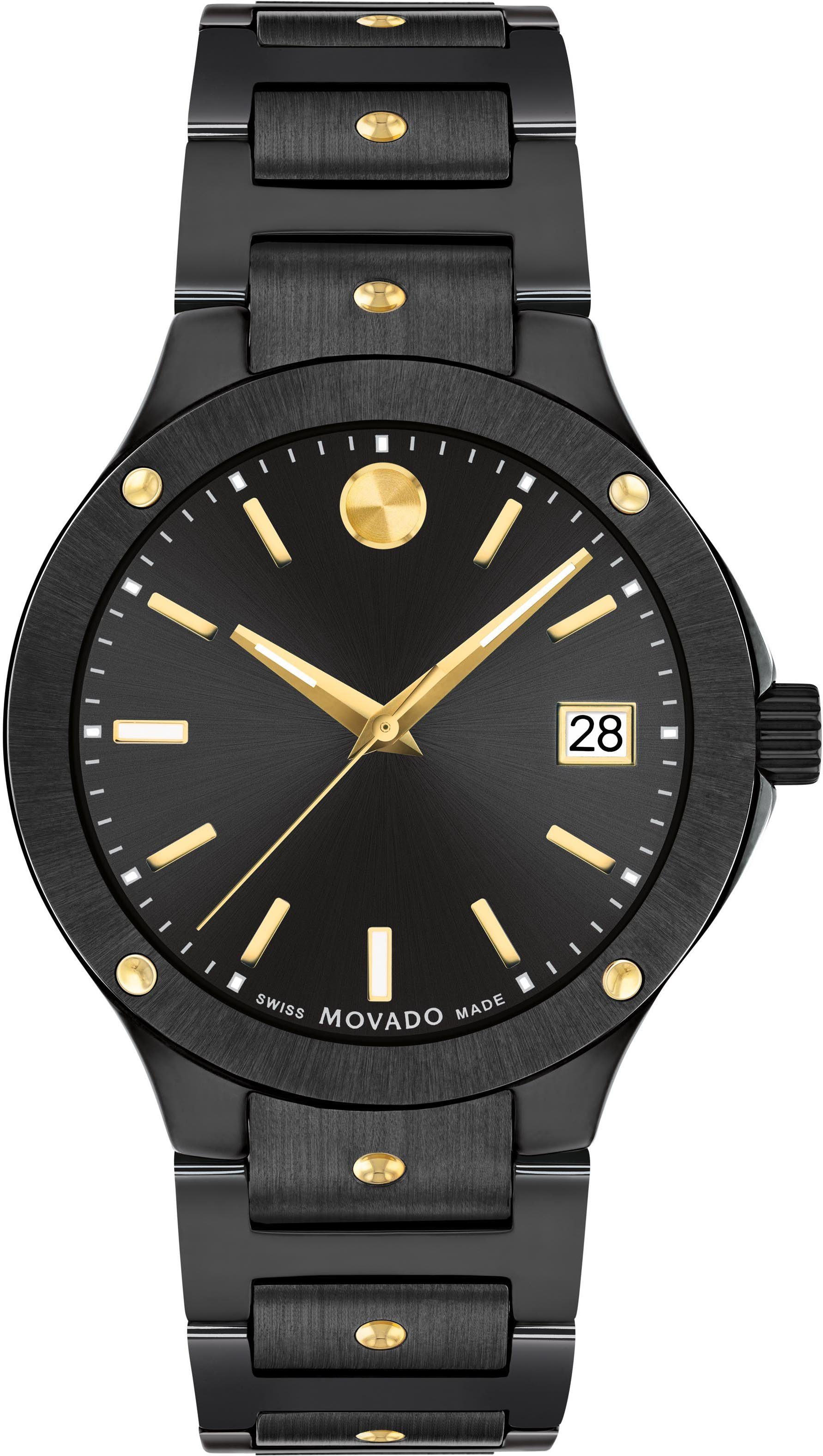 MOVADO Schweizer Uhr SE Ceramic, 0607741, Quarzuhr, Armbanduhr, Damenuhr, Swiss Made, Keramik, Datum