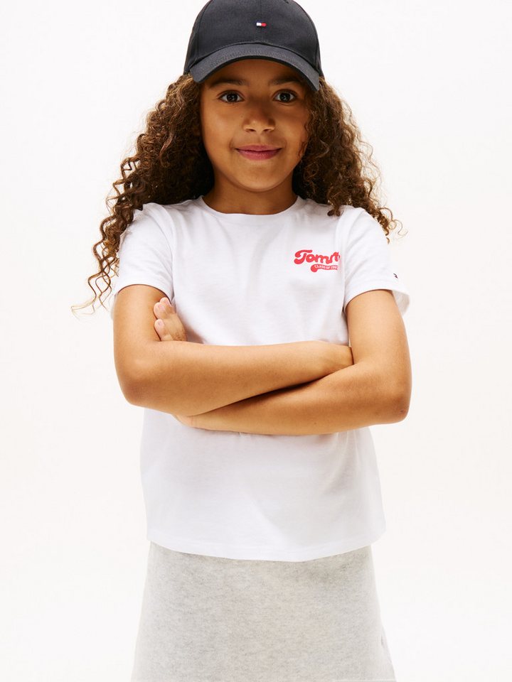 Tommy Hilfiger T-Shirt TOMMY GRAPHIC FLOCK TEE S/S Kinder bis 16 Jahre, Druck
