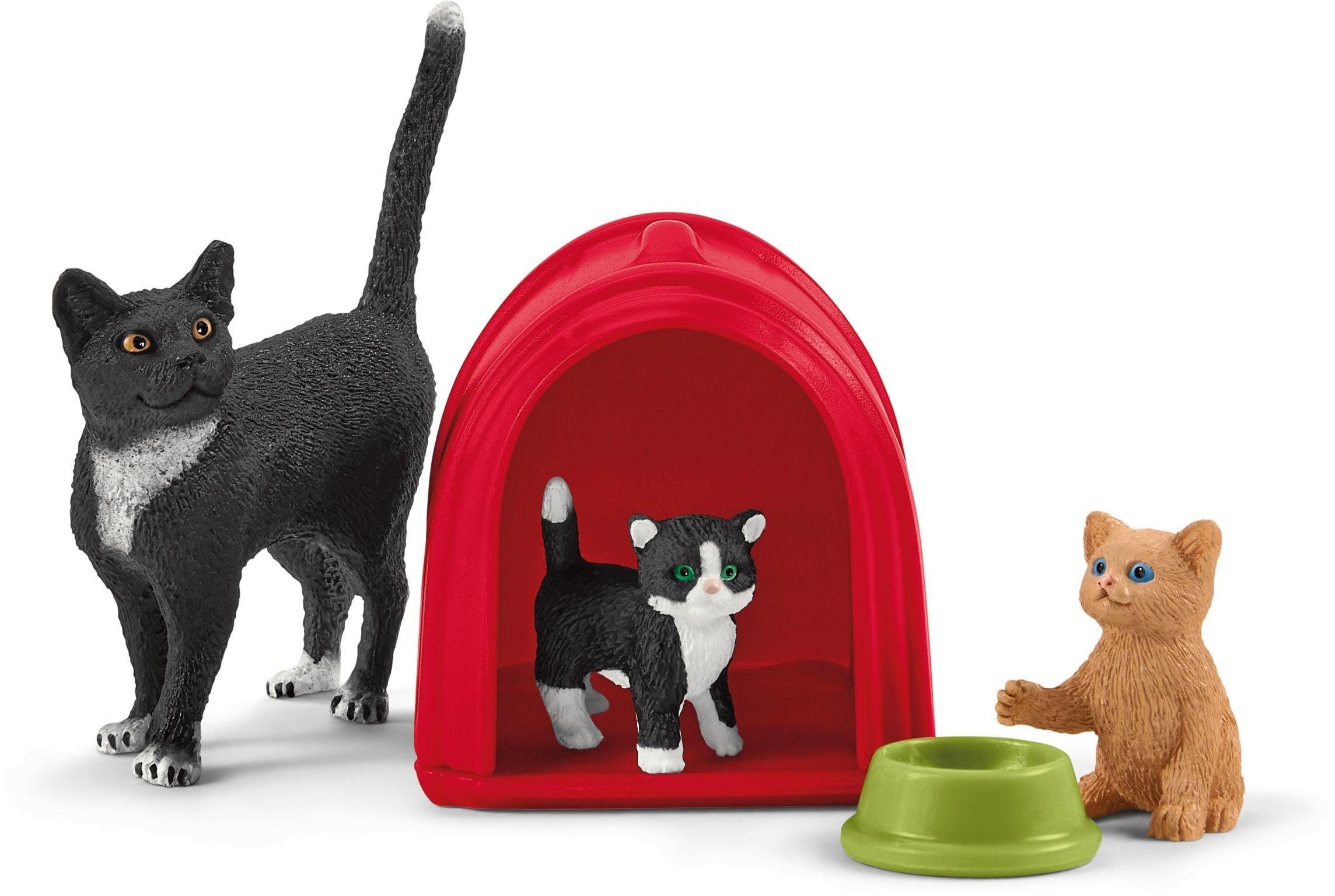 Schleich® Spielfigur FARM WORLD, Spielspaß für niedliche Katzen (42501), (Set)