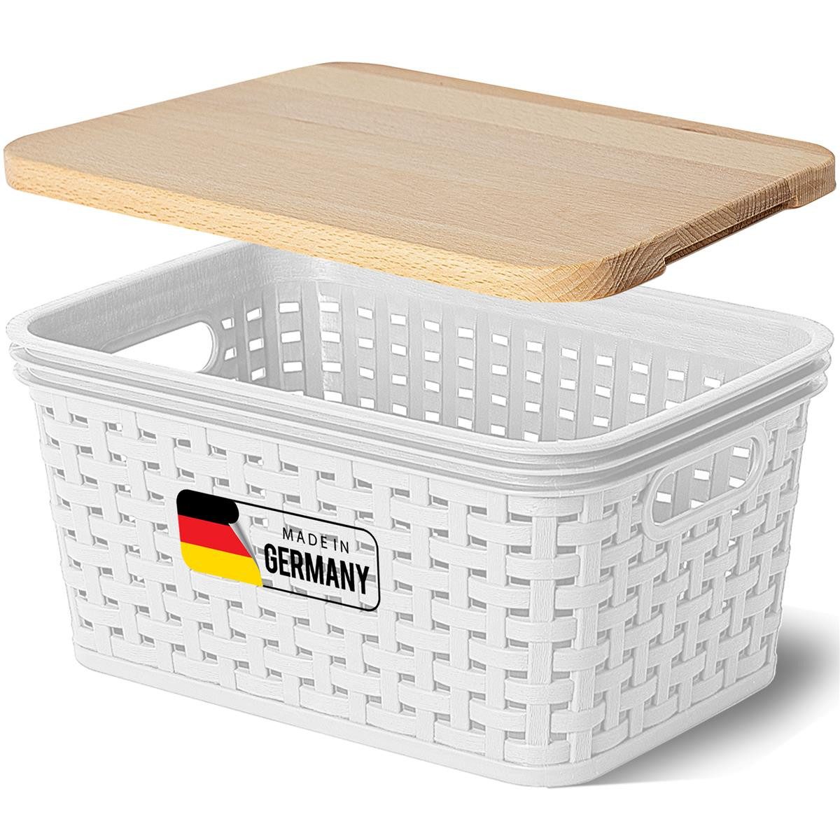 Novaliv Aufbewahrungsbox - (1 St), 1x Aufbewahrungsbox, 1x Holzdeckel