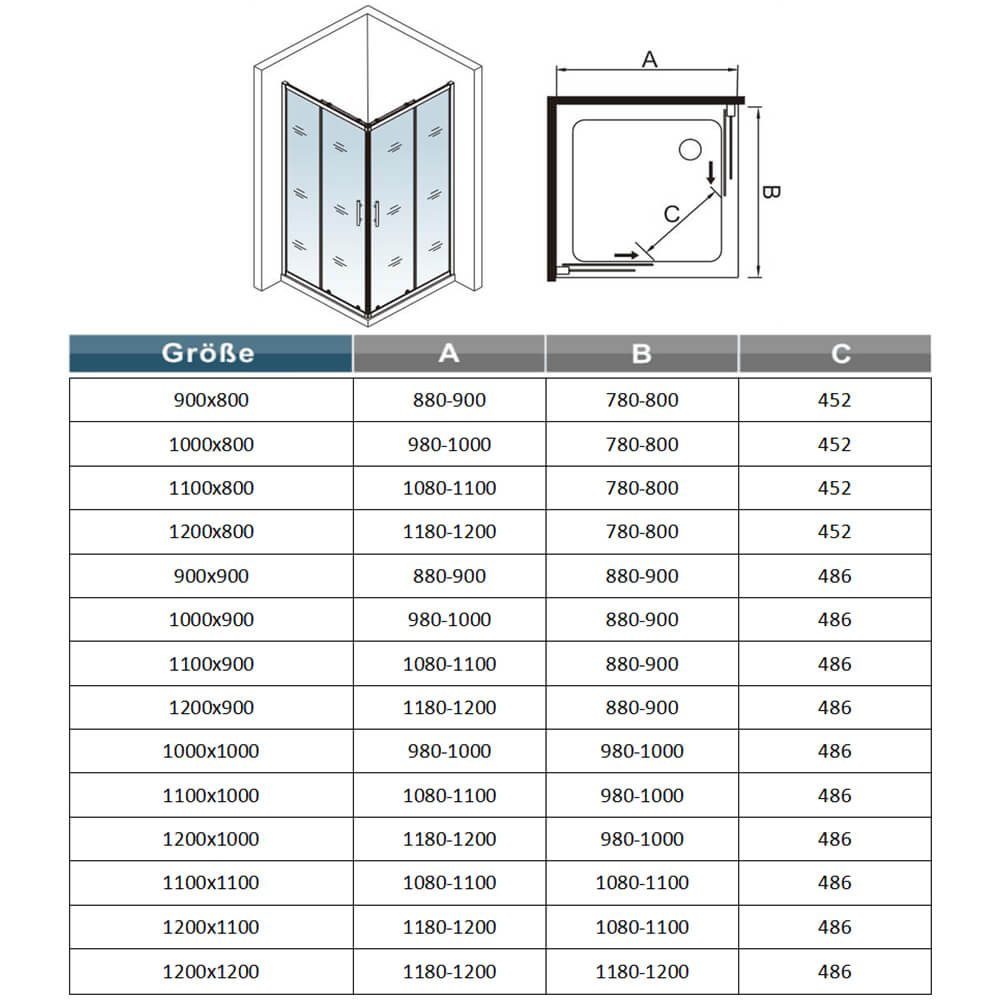 duschspa Eckdusche Eckeinstieg Duschkabine Schiebetür mit Duschwanne Duschtasse Nano Glas, BxT: 70x70 cm, Einscheibensicherheitsglas, Sicherheitsglas, Set, Schiebetür mit Duschwanne