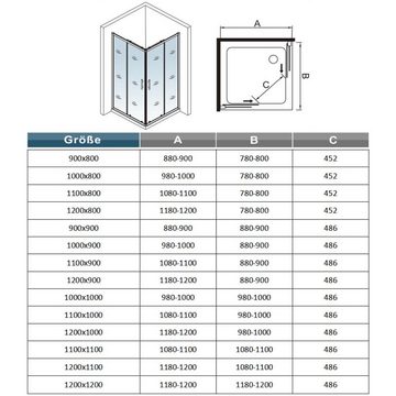 duschspa Eckdusche Eckeinstieg Duschkabine Schiebetür mit Duschwanne Duschtasse Nano Glas, BxT: 80x76 cm, Einscheibensicherheitsglas, Sicherheitsglas, Set, Schiebetür mit Duschwanne