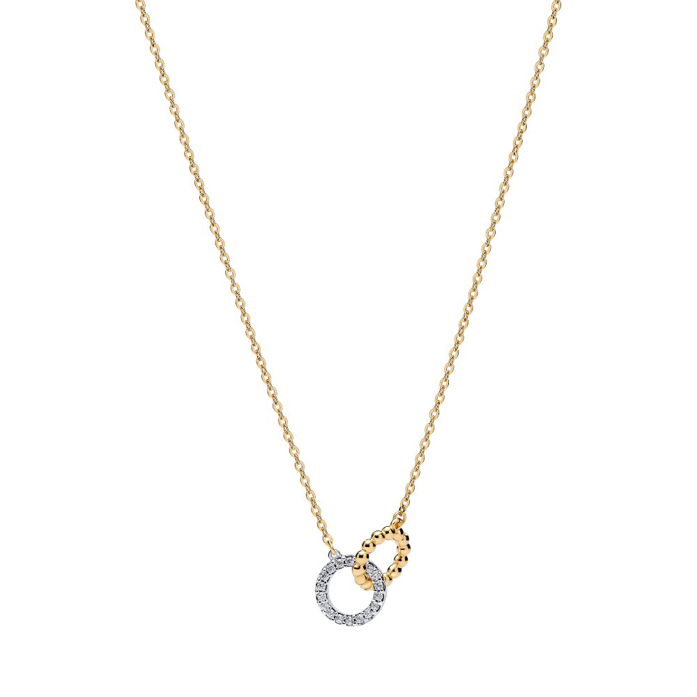 Pandora Kette mit Anhänger 364825C01-45, Vergoldet, Bicolor, Zirkonia