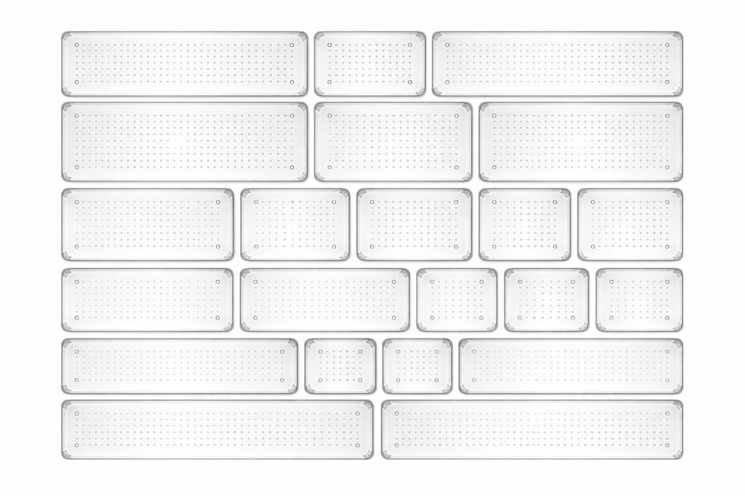 Parpalinam Badorganizer Organizer Schubladen Organizer mit 7 Größen, Schubladen Ordnungssystem (Spar-Set, 21 St)