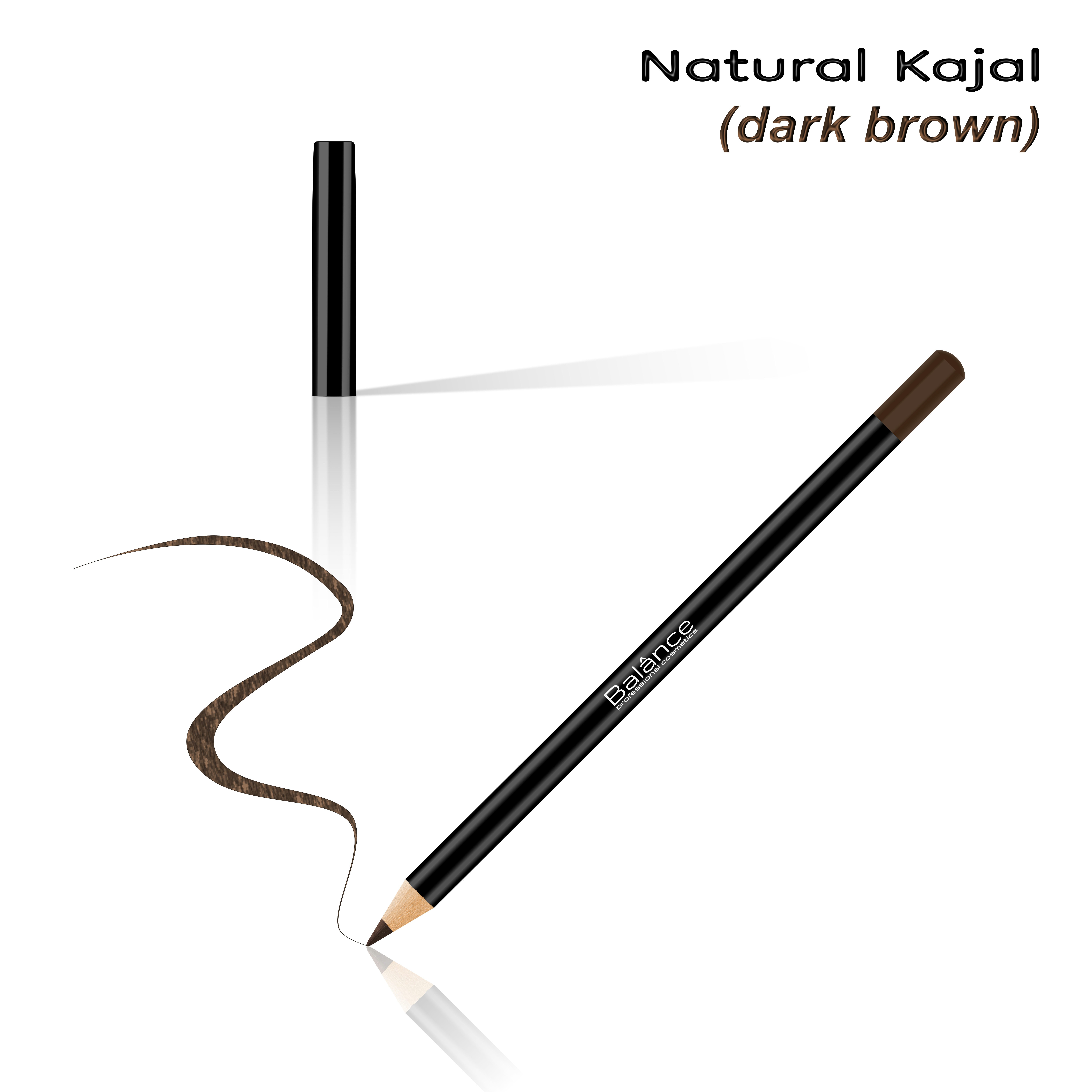 Balânce Kajal Balânce cosmetics Natural Kajal Eye/Lip Pencil verschiedene Farben, Balânce cosmetics Natural Kajal Eye Pencil klassischer Holzstift, Natürlicher, klassischer Kajal-Holzstift zum Spitzen