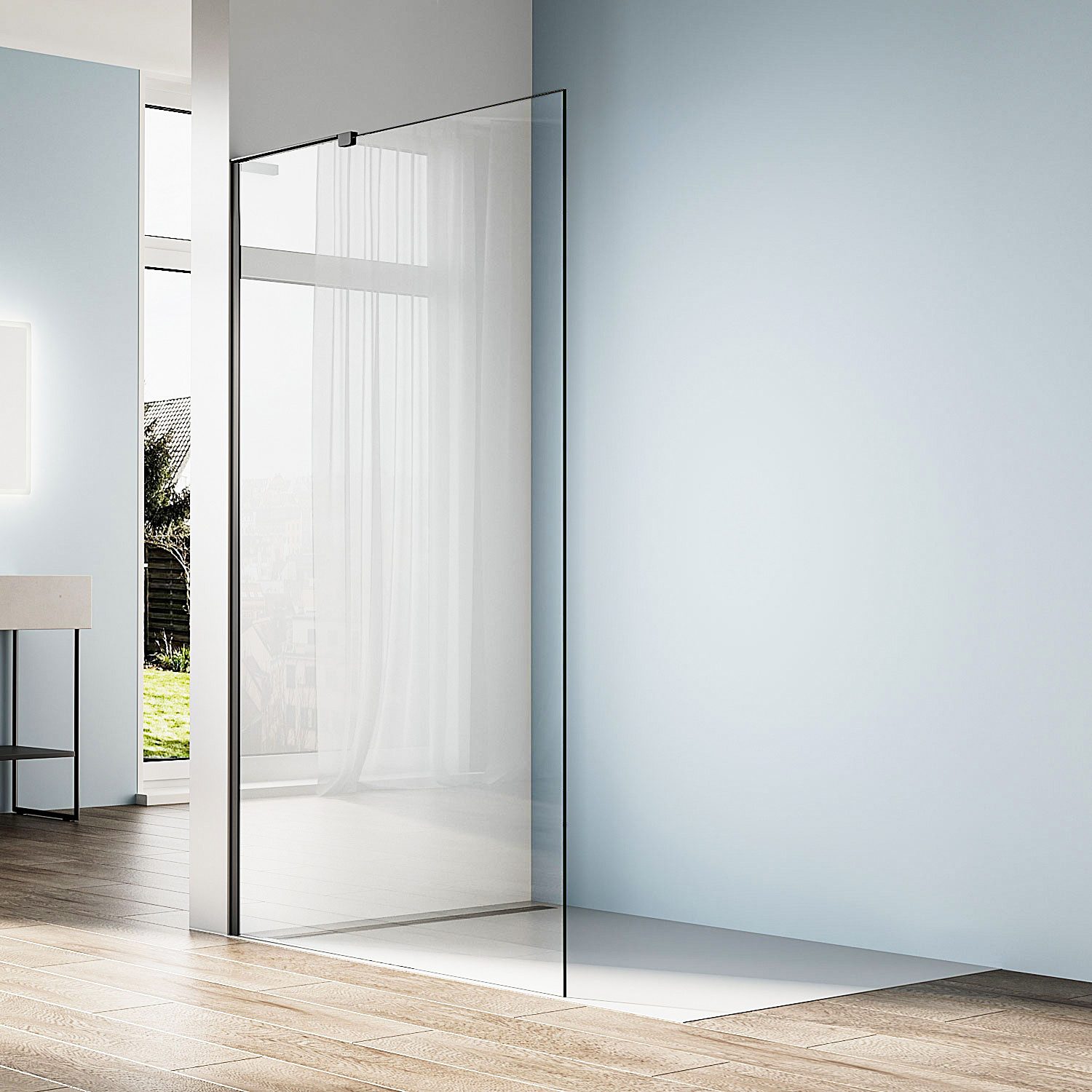 SONNI Walk-in-Dusche Walk-in-dusche schwarz, Walk-In Duschen, Duschtrennwan günstig online kaufen