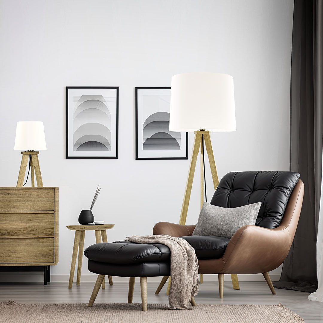 HerzBlut LED Stehlampe Tre Dreibein, E27