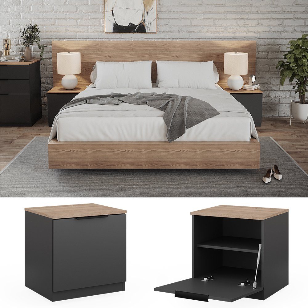 Vicco Nachtschrank Betti, Anthrazit/Eiche, 50 x günstig online kaufen