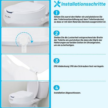 Bettizia Toilettensitzerhöhung Toilettensitzerhöhung mit Deckel 10 cm Toilettenaufsatz bis 150kg, 10 cm