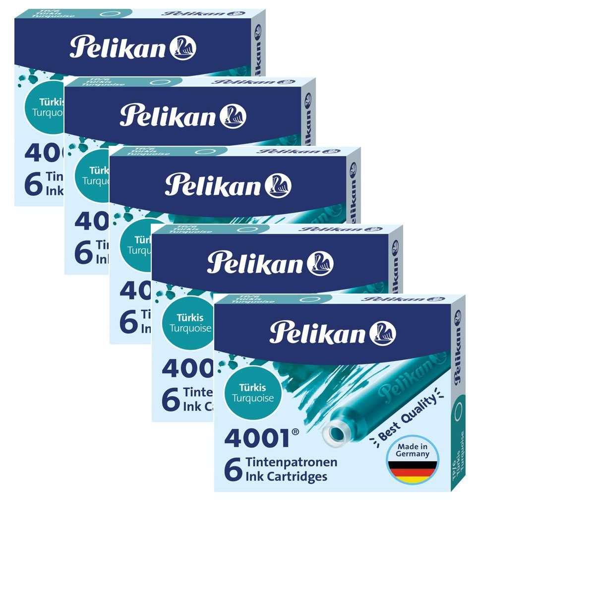 Pelikan 5x PelikanTintenpatronen Türkis Tintenpatrone