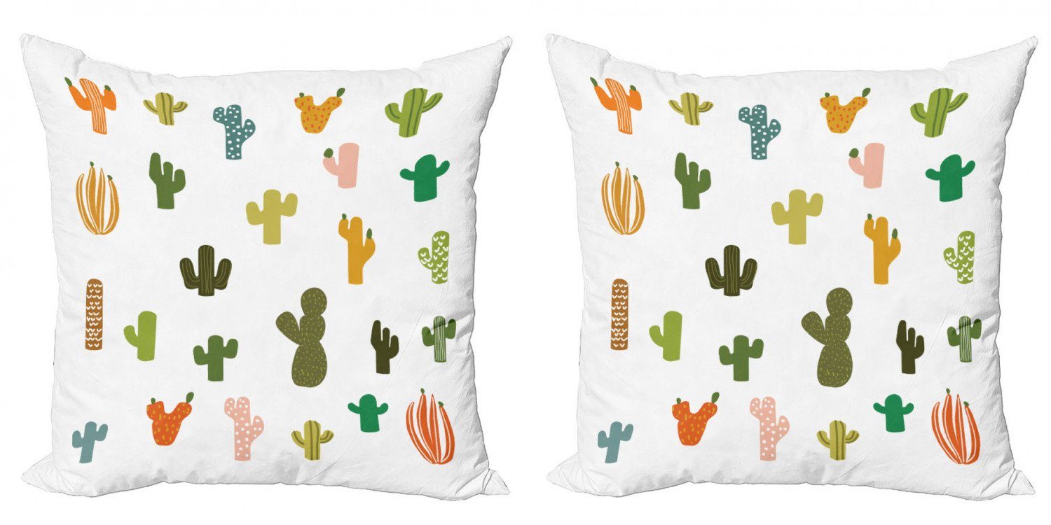 Kissenbezüge Modern Accent Doppelseitiger Digitaldruck, Abakuhaus (2 Stück), Cactus Verschiedene Bunte Kakteen Pflanze