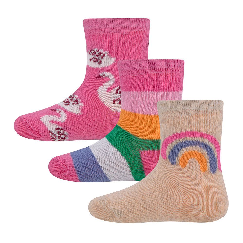 Socken Socken 3er Pack Regenbogen/Ringel/Schwan