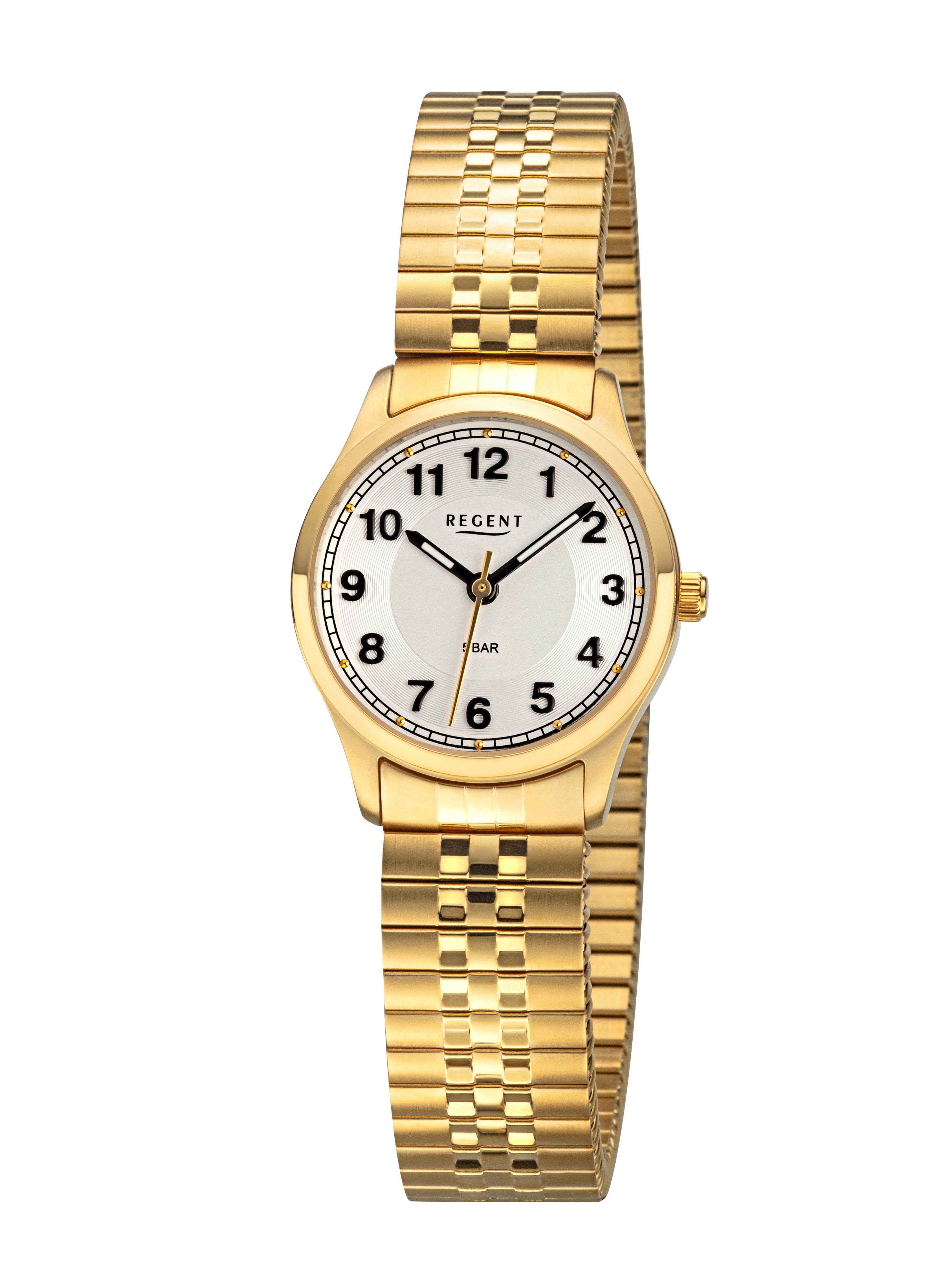 Regent Quarzuhr BA886, Armbanduhr, Damenuhr, Edelstahlarmband, analog