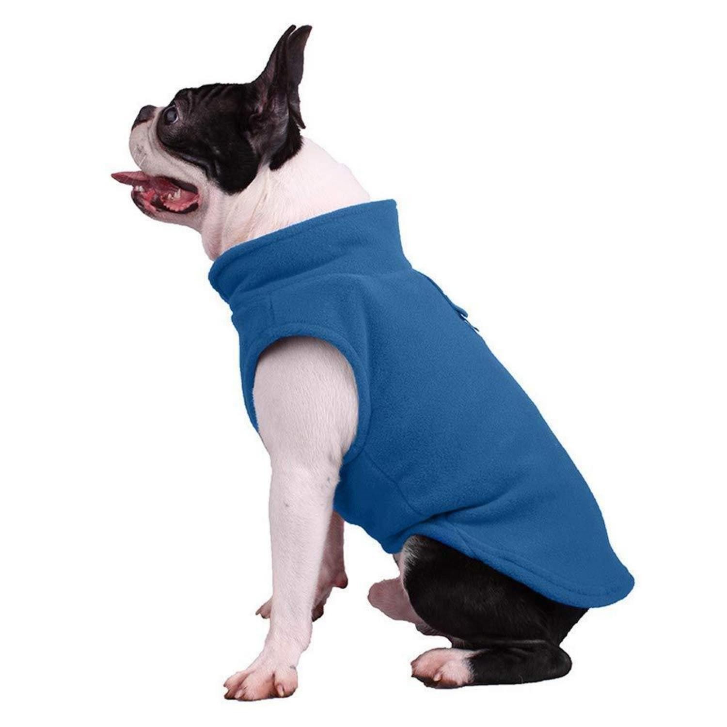LuxusKollektion Hundepullover Hunde-Sweatshirt Fleece Weste Gr.M Blau/Grau