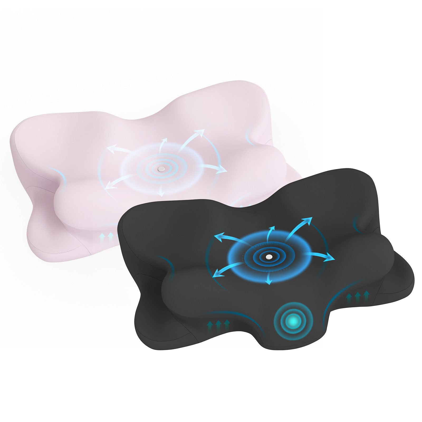 CHICASA Kopfkissen Nackenstützkissen aus 55D Memory Foam, HWS-stützend, abnehmbarer Bezug, Maße: 65 × 41 × 12/8 cm (zwei Höhen), 5-Zonen-Stützsystem, 100 % Memory-Schaum, Kühlendes Nackenstützkissen, 4D-Luftzirkulationsstruktur, Reisedesign