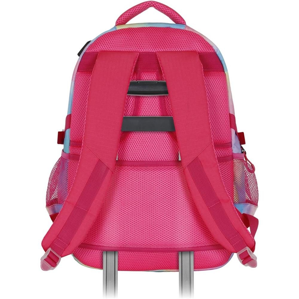 Karactermania Laptoprucksack Barbie Tie Dye großer Running Rucksack Tagesrucksack Alltagsrucksack, USB-Anschluss für elektronische Geräte
