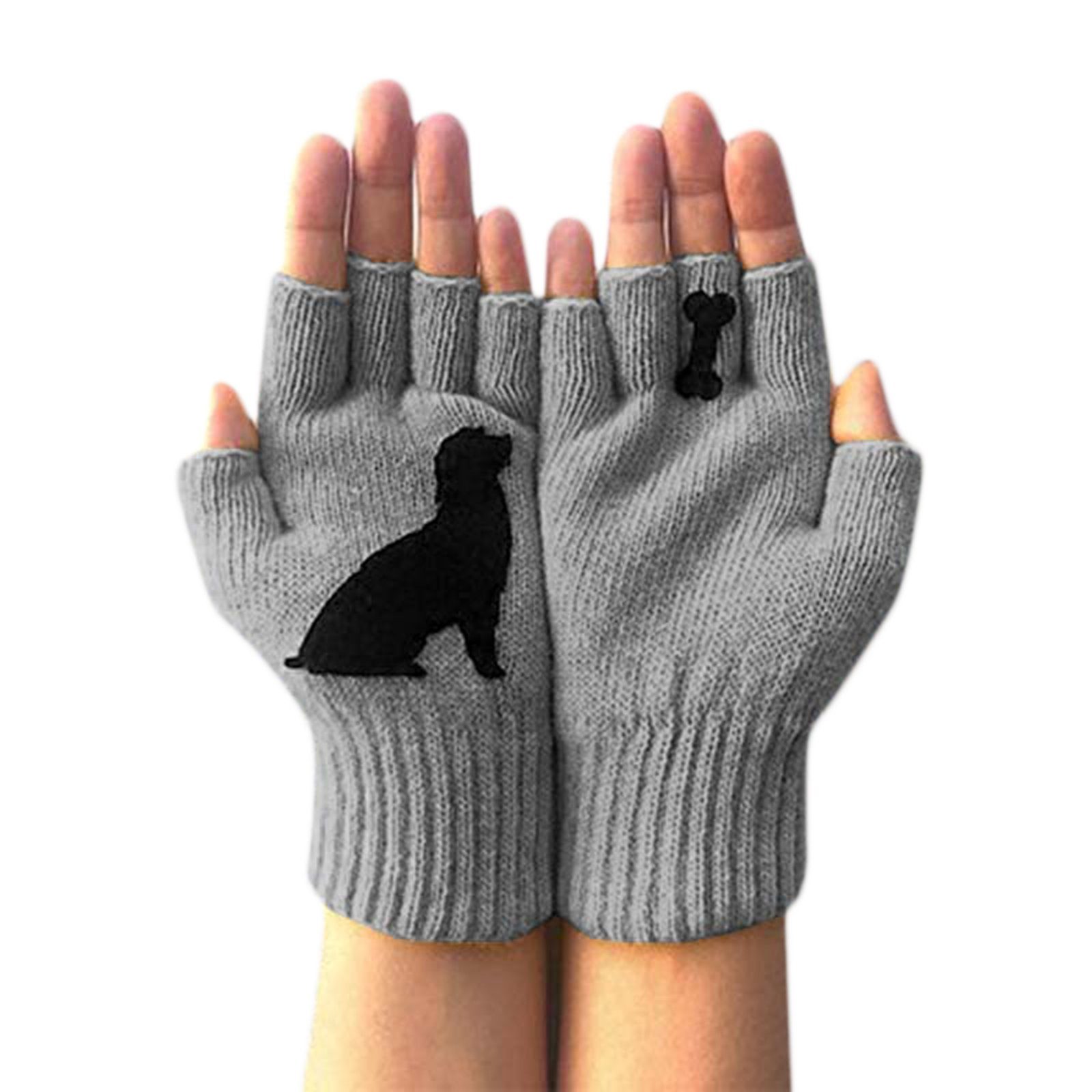 Blusmart Strickhandschuhe Handschuhe Für Damen, Wollhandschuhe, Herbst Und Winter, Outdoor grau
