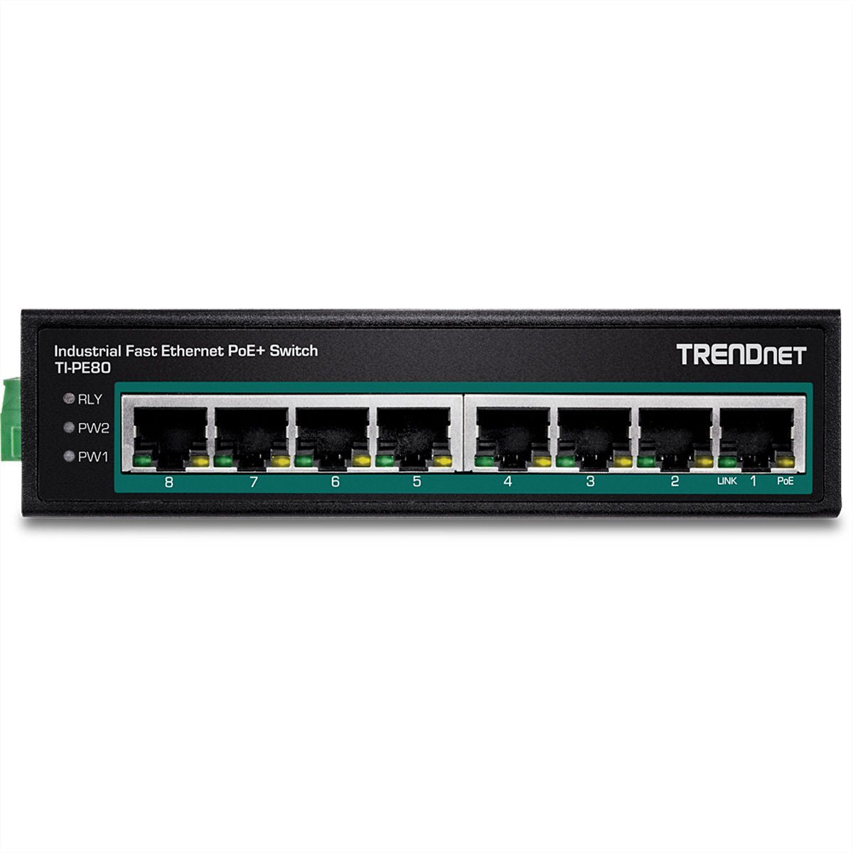 Trendnet TI-PE80 Industrial Fast Ethernet 8-Port PoE+ Netzwerk-Switch Switch DIN-Rail