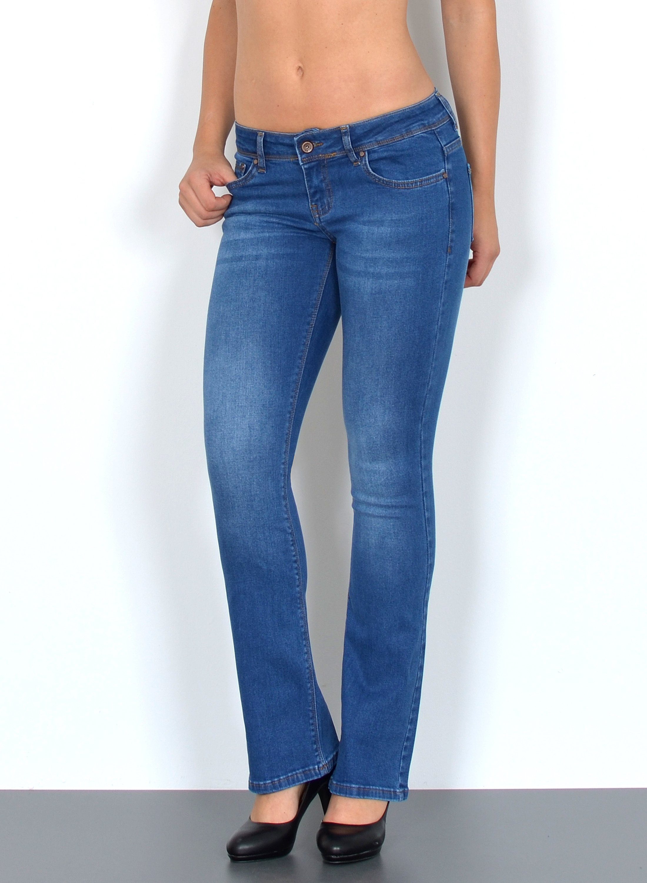 ESRA Bootcut-Jeans Low Waist Jeans Damen günstig online kaufen