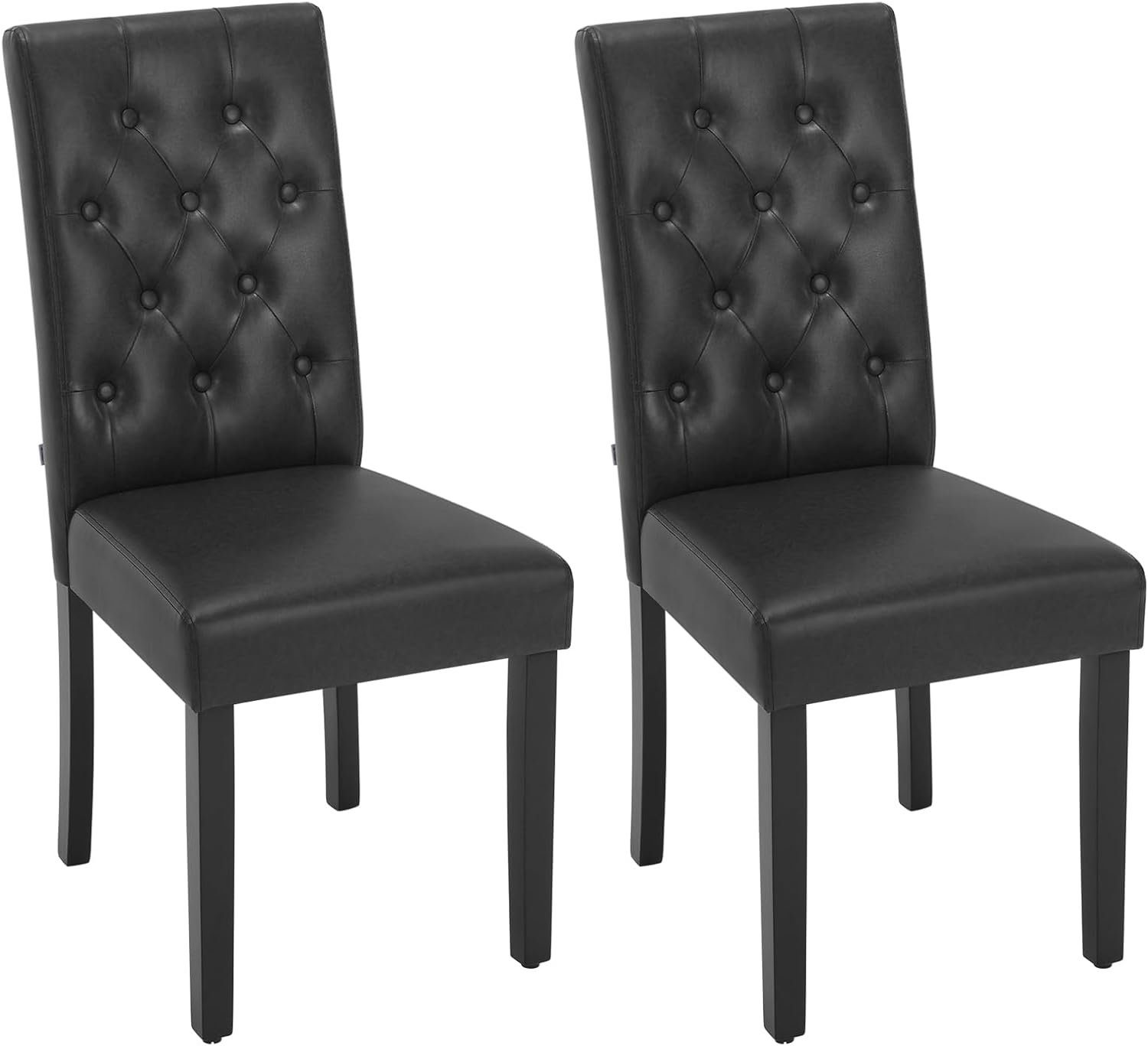 Woltu Esszimmerstuhl, mit hoher Rückenlehne, aus Kunstleder-Bezug Holzbeine günstig online kaufen