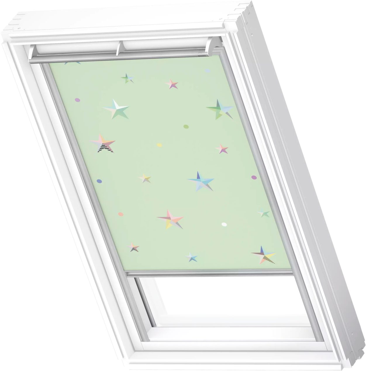 Verdunklungsrollo DKL 4661S, VELUX, verdunkelnd, ohne Bohren, in Führungsschienen, VELUX »Pick & Click!«, alufarbene Führungsschienen & Griffleiste