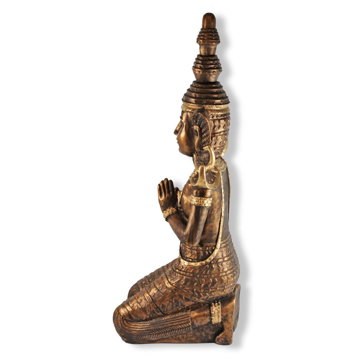 colourliving Dekofigur Buddha Figur groß Tempelwächter Buddha gold (asiatische Dekoration), deteilreich verarbeitet, 75 cm groß, handbemalt